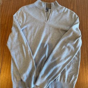 Lands' End Men's Sky Blue Zip-Up Sweater